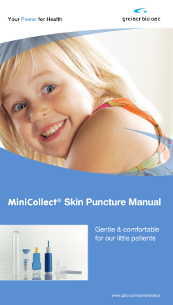 MiniCollect&reg; Skin Puncture Manual - Greiner Bio-One