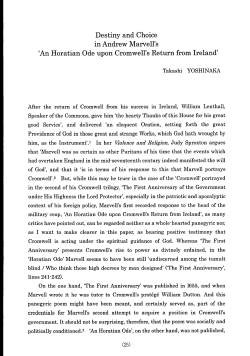 Destiny and Choice in Andrew Marvell`s `An Horatian Ode upon