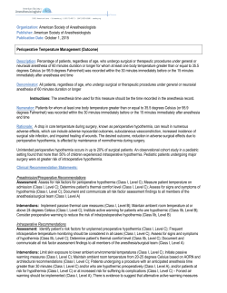Perioperative Temperature Management (Outcome)