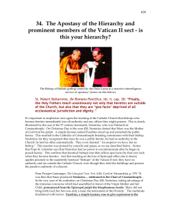 34. The Apostasy of the Hierarchy and prominent members of the