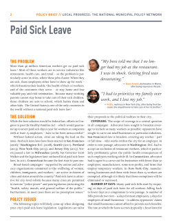 Paid Sick Leave - The Center for Popular Democracy