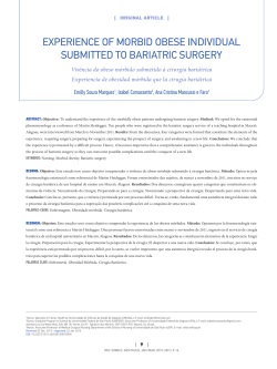 experience of morbid obese individual submitted to bariatric surgery