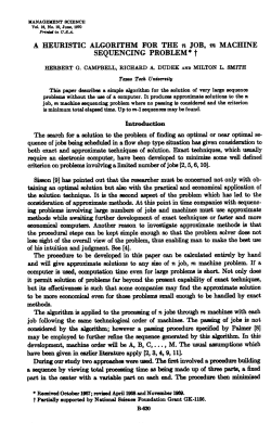 A HEURISTIC ALGORITHM FOR THE n JOB, m MACHINE