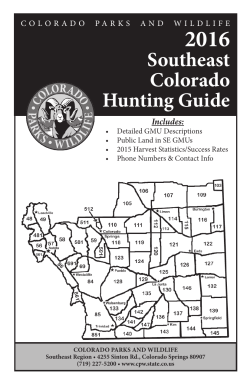 2016 Southeast Colorado Hunting Guide