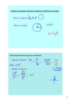 Radians to Degrees, Degrees to Radians, and Reference Angles