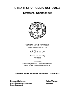 AP/UConn ECE Chemistry - Stratford Public Schools