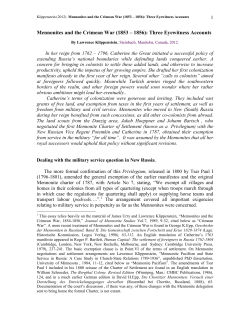 Mennonites and the Crimean War