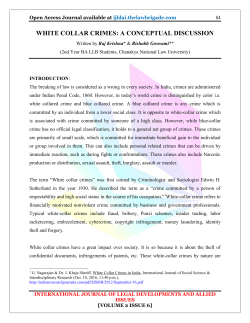 WHITE COLLAR CRIMES: A CONCEPTUAL DISCUSSION