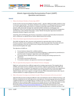 Atlantic Workforce Partnership - Department of Advanced Education