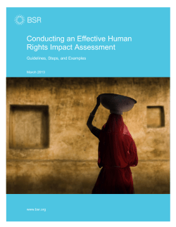 Conducting An Effective Human Rights Impact Assessment