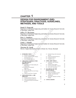 DESIGN FOR ENVIRONMENT (DfE): STRATEGIES, PRACTICES