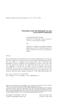 Personality traits that distinguish you and me are