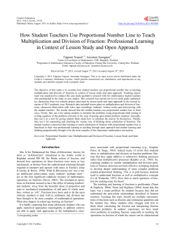 How Student Teachers Use Proportional Number Line to Teach
