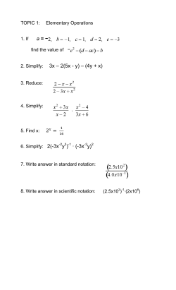 2. Simplify: 3x – 2(5x