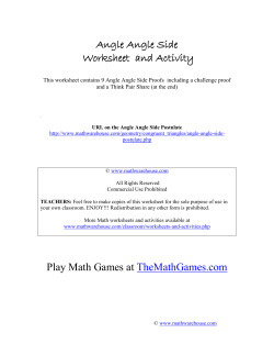 Angle Angle Side Worksheet and Activity