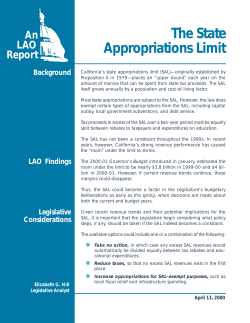 LAO The State Appropriations Limit