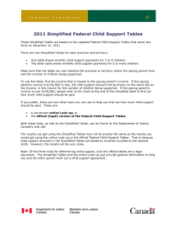 2011 Simplified Federal Child Support Tables