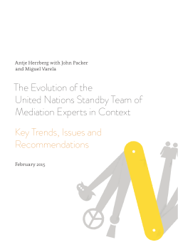 The Evolution of the United Nations Standby Team of