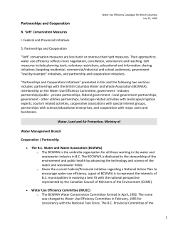 Partnerships and Cooperation: Federal and Provincial Initiatives