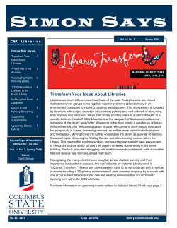 Spring 2016  - Columbus State University Libraries