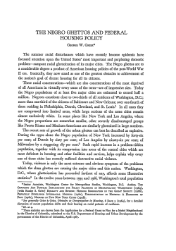 The Negro Ghettos and Federal Housing Policy