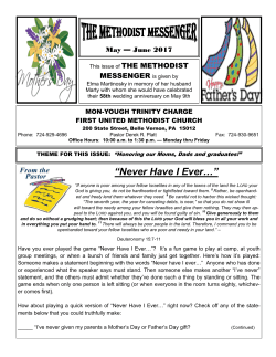Newsletter - Belle Vernon United Methodist Church