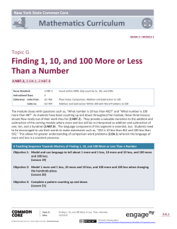 Finding 1, 10, and 100 More or Less Than a Number