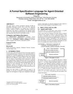 Formal Specification of Multi-Agent Systems: A Software