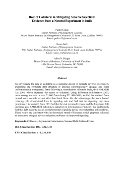 Role of Collateral in Mitigating Adverse Selection