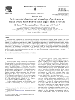 Environmental chemistry and mineralogy of particulate air matter