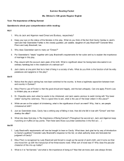Summer Reading Packet Ms. Othman`s 12th grade Regular English