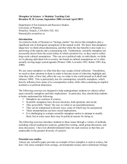 Metaphor in Science - Science, Technology and Values
