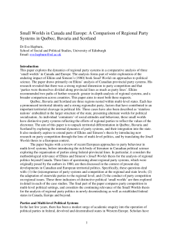 Small Worlds in Canada and Europe: A Comparison of Regional