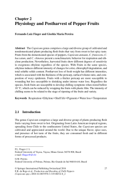 Physiology and Postharvest of Pepper Fruits
