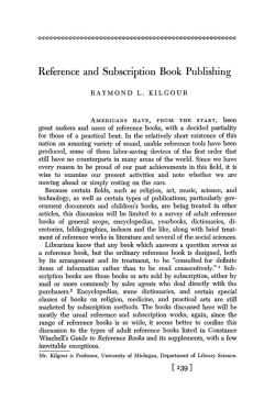 Reference and Subscription Book Publishing