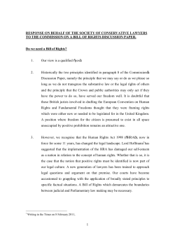 SCL Response to the Commission on a Bill of Rights