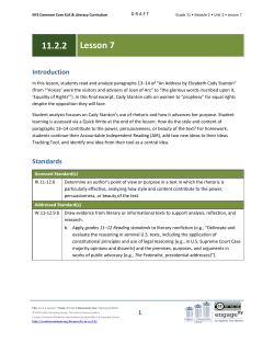 Grade 11 ELA Module 2, Unit 2, Lesson 7