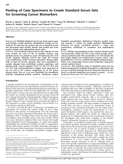 Pooling of Case Specimens to Create Standard Serum