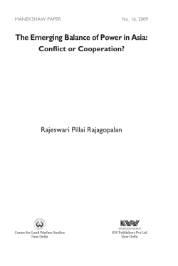 The Emerging Balance of Power in Asia: Conflict or Cooperation