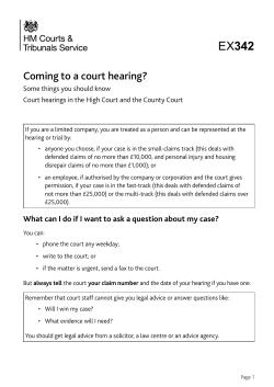EX342 - Coming to a court hearing? Some things you should know