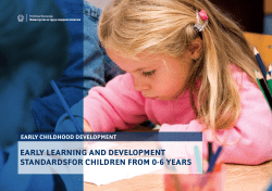early learning and development standardsfor children from 0