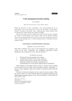 Crisis management decision making