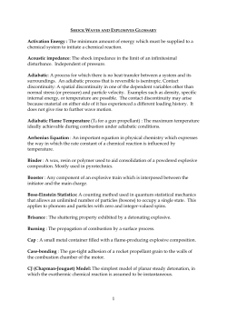 SHOCK WAVES AND EXPLOSIVES GLOSSARY