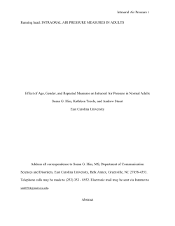 INTRAORAL AIR PRESSURE MEASURES IN ADULTS