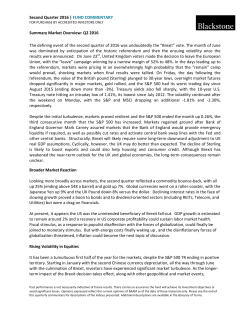 Second Quarter 2016 | FUND COMMENTARY