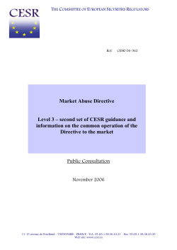 Market Abuse Directive, Level 3 &ndash; second set of CESR