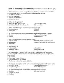 Quiz 3: Property Ownership