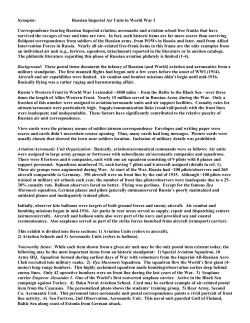 Russian Imperial Air Units in World War I