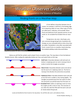 Finding Fronts on a Weather Map