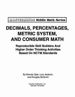 decimals, percentages, metric system